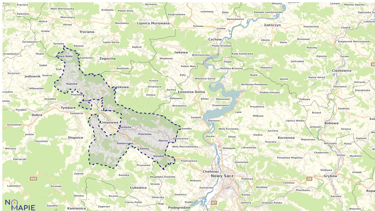 Mapa uzbrojenia terenu Limanowej