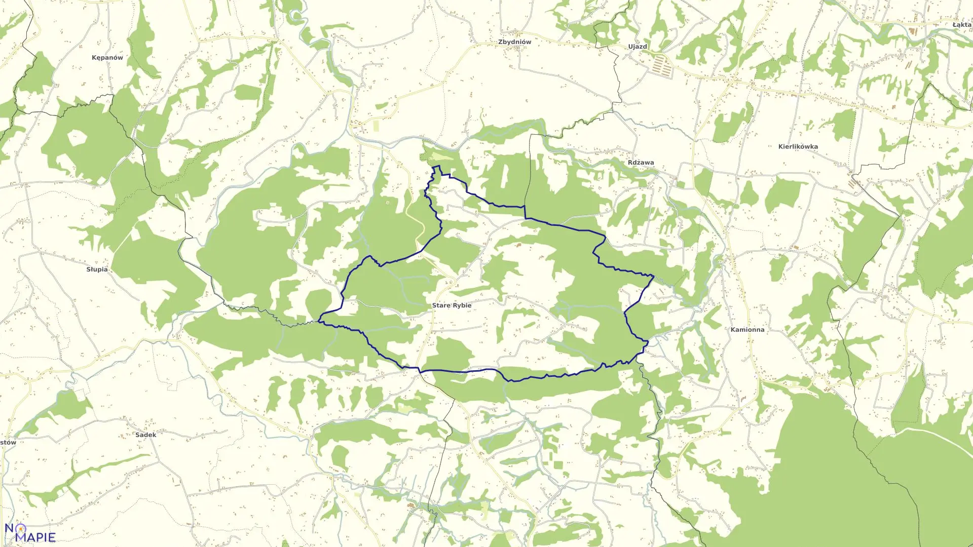 Mapa obrębu Stare Rybie w mieście Limanowa